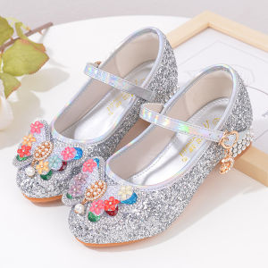 Crystal Glitter Childrens High Heels