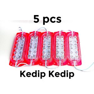 Lampu kedip ultrasonic 12 mata 12 volt 24 volt kedip otomatis isi 5 pcs led nyala kedip lampu variasi truk bus motor mobil