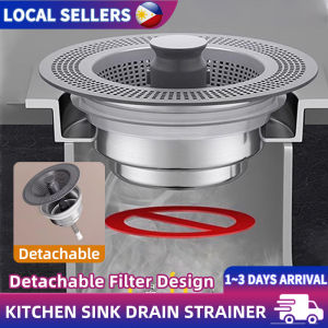 Stainless Steel Sink Drain Strainer Rust-Proof Kitchen Filter Anti-Clog Food Catcher Basket Quick Drainage