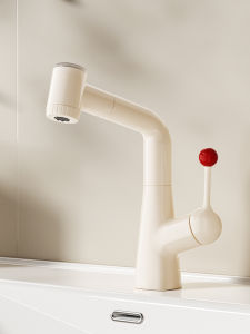 QIANMUYU | Filter Pull Down Cream Style Brass Faucet For Wash Basin