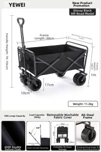MLZH | Night Market Folding Cart with Elevating Table and Sun Rain Shelter