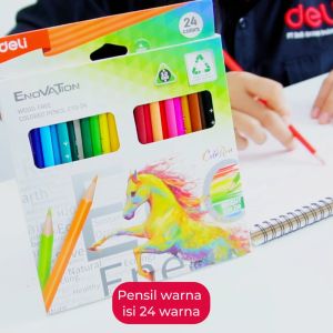 Deli Color Run Colored Pencil / Pensil Warna 12 Warna Bentuk Segitiga Wood Free EC114
