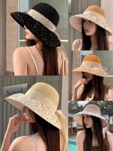 Fashionable Lace Butterfly Knot Wide Brim Hat UV Protection Breathable Summer New Arrival Womens Casual Style Travel Cap