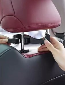 2 pcs Car Headrest Hidden Hook with Phone Holder for Purse Backpacks