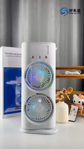 พัดลม พัดลมตั้งโต๊ะ พัดลมไอน้ำ มีไฟLED พัดลมพ่นไอน้ำลดหน้าร้อน พัดลมมินิตั้งโต๊ะ ทำความเย็นมีประสิทธิภาพ พัดลมมัลติฟังก์ชั่น