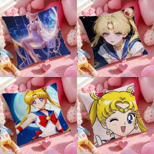 Bandai | Sailor Moon Tuxedo Mask Anime Plush Pillow Cover Soft Short Plush Cushion Cover For Sofa Bedroom Home Decor Gift Decoration
