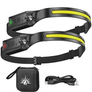 Rechargeable LED Headlamp3 Modes Adjustable Brightness Headlight Lightweight Camping Head Lamp for Outdoor Hiking Emergency