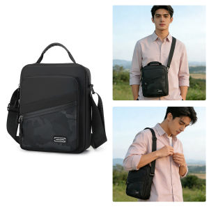 MENSPE Fashion Men Bags Shoulder Bag Oxford Cloth Cross Body Bag Casual Handbag Multiple Pocket Large Capacity Waterproof Lightweight Casual Sport Street Bag for Travel Outdoor