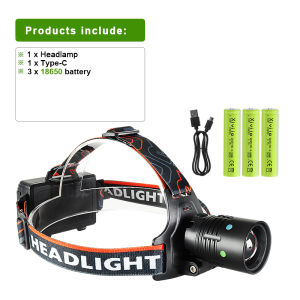 2026 Newest Ultra Powerful LED Headlight Rechargeable Headlamp Super Bright Double Lights With Fluoresce Light Camping Fishing