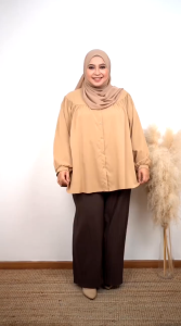 4904 Amoree Plus Size 42 to 54 size Daily Viral Baggy Silk Premium Quality Muslimah Blouse Kemeja Or Pregnant Women