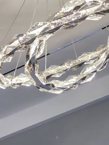 Nordic Crystal Chandelier Ceiling Design Hanging Light Tri Color Ceiling Lights for Living Room Drop Lamps For Dining