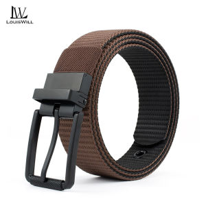 LouisWill Men Belt Outdoor Tactical Belt Adjustable Belt Rotating Buckle Nylon Waistband Double-Sided Two-Color Belt Youth Sports Canvas Pant Belt Simple Nice Waistband Nylon