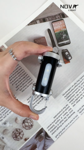 【COD】Lampu Suluh Rantai Kunci Gantung Pinggang Mudah Alih Lampu Suluh Mini Pelbagai fungsi Boleh Dicas Semula Kecemasan Rantai Kunci Anti Kalis Air Lampu Sorot Sangat Besar COB Merah/Biru Luaran