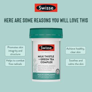 [Twin Pack] Swisse Ultiboost Milk Thistle + Green Tea Complex 60 Tabs