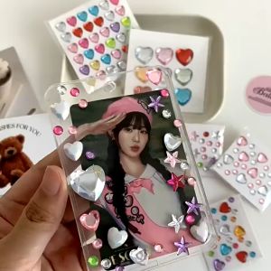10 sheets Mini colored diamond stickers acrylic diamond stickers star shaped heart-shaped gemstone stickers