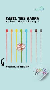 Kabel Ties Warna / Tali Karet Silikon / Pengikat Kabel Multifungsi Ukuran 17cm&21cm