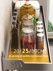 youqin | Wall Mounted Drill Free Multifunctional Kitchen Storage Shelf