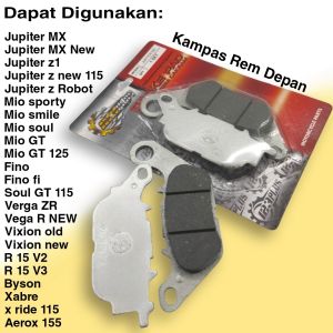 Dispad Kampas rem cakram Jupiter MX Vixion 115 Mio Sporty Mio J Mio GT 125 Xeon 125 XEON RC