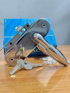 1 SET HANDLE PINTU RUMAH AS-11 / GAGANG PINTU MINIMALIS SILVER CHROME