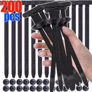 200pcs Universal Nylon Cable Tie Buckle / One Button Fastening Rings  / Auto Fastener Screw Replacement Clip for Car Fender Trunk Engine Guard Panel / Wire Management Secure