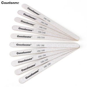 10Pcs Wooden Nail Files Strong Thick Sandpaper 100/180 180/240 Grey Block For Manicure Gel Polishing Wood Sanding Nail Files Set