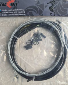 SAGMIT SHIFTER/BRAKE CABLE Dual/Per Pc. MTB/Road with Housing Sold by Pair Black See Video