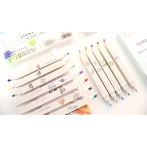 Bút highlight 2 đầu Light Color đánh dấu màu pastel tiện lợi cho học sinh văn phòng GA625