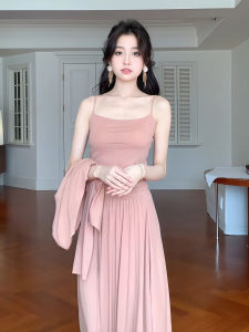 QIANMANZI | Bộ Đầm Ôm Body Mới Mùa Xuân Kiểu Hàn Quốc Không Tay