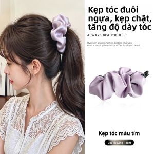 ZUOOU | Kẹp Tóc Voan Đen Xếp Ly