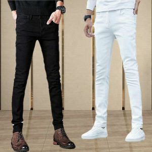 กางเกงยีนส์ทรงตรงสำหรับผู้ชาย กางเกงขายาวทรงเข้ารูป กางเกงขายาวเอวกลาง ยืดหยุ่นได้ กางเกงยีนส์ทรงเข้ารูปสำหรับผู้ชาย ฤดูใบไม้ผลิและฤดูร้อน