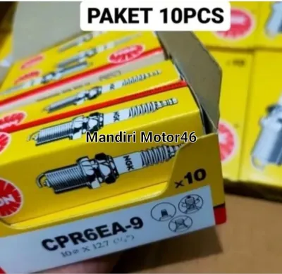 Paket Grosir ( Isi 10 pcs) Busi NGK CPR6EA-9 Spark Plug Honda Kharisma Supra X 124 Beat Vario Spacy Scoopy Jupiter MX Revo