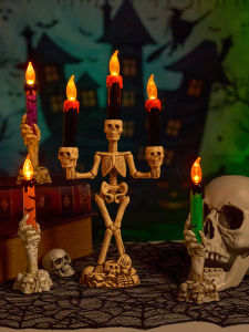 BEAUTY IN THE LIGHT | Halloween Skull LED Candle Holder Decoration