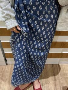 Retro Ethnic Print Asymmetrical One-Piece Slit Skirt Mid-Length Spring Autumn New Style High-End Feel Half-length Skirt