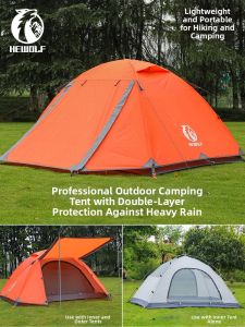 Hewolf | All-Weather Waterproof Windproof Double-Layer Lightweight Aluminum Tent