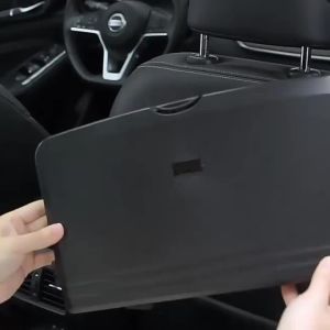 Car Back Seat Foldable Dining Table - Large Capacity Vehicle Food Tray with Cup Holders Thickened Material Stable Auto Accessory