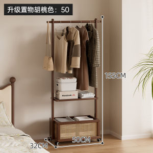 Bedroom Use Wooden Clothes Hanger Stand Floor Mounted Simple Assembly Storage Rack for Hanging Clothes And Coats Bamboo Material