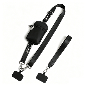 Adjustable Crossbody Phone Bag with Detachable Lanyard Multi-functional Phone Cases RFID Blocking Zipper Wallet for Cards Key ID