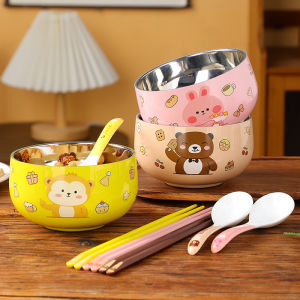 Bát Đựng Cơm Bằng Thép Không Gỉ Cấp Thực Phẩm Cartoon 316 Dùng Tại Nhà Bát Đựng Cơm Cho Trẻ Em Bát Đựng Cơm Cách Nhiệt Chống Bỏng