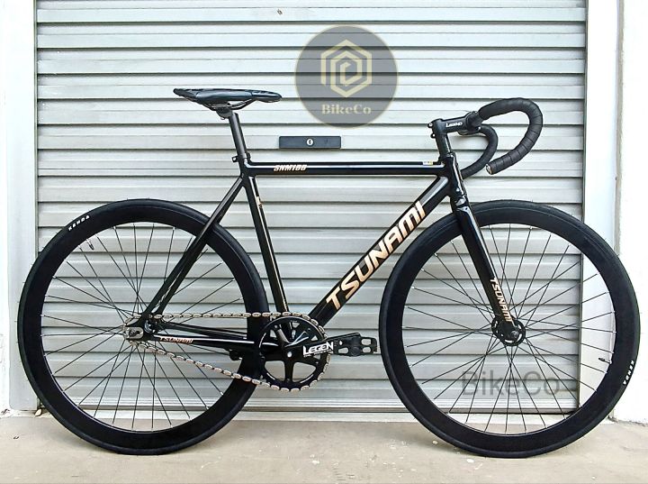 TSUNAMI SNM-100 Fixed Gear Bicycle BlackGold Premium Drop