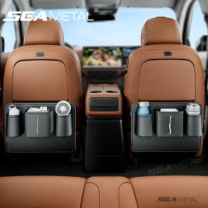 SEAMETAL Car Backseat Anti Kick Pad Organizer Multi-function Hanging Storage Bag Protector Pad Auto Interior Accessories