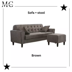 【LOCAL SELLER】ADALE FABRIC SOFA+ STOOL SET ( FREE DELIVER & INSTTALLION)