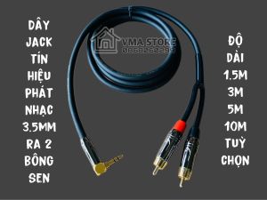 Dây jack tín hiệu phát nhạc 3.5mm ra bông sen dài 1.5m - 3m - 5m - 10m hàng chất lượng chống nhiễu tốt || VMA STORE