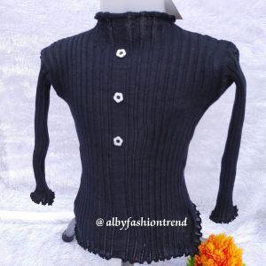 PAKAIAN ATASAN ANAK perempuan 1-5tahun baju rajut kriwil tangan panjang  ala korea murah premium girls knitwear