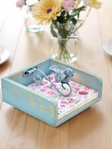 Adorable American Country Style Wooden Paper Towel Box Kitchen Tabletop Storage Organizer Cartoon Bird Restaurant Tea Room Use