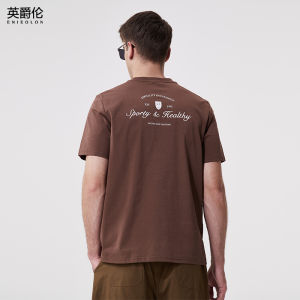 Enjeolon | Heavyweight Breathable Smooth Vintage American Letters Print T-Shirt 210g