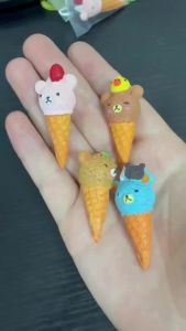 2pcs/lot Cute Scale Miniature Resin Ice Cream Cone Pretend Food For Dollhouse Play Kitchen Food