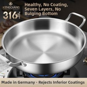 RONGCHUAN | Nonstick Deep Stainless Steel Frying Pan For Commercial Pancake Making