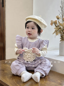 Princess Outfit Baby Romper Set Spring Outdoor Clothes Fashionable Girls Love Heart Two-Piece Suit Infant Clothing Ensemble
