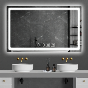 Smart Touch Screen Defogging Lighted Bathroom Mirror