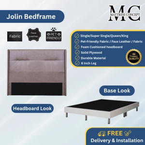 Mattress Concept Jolin Divan Bedframe Pet Friendly Fabric/Faux Leather/Fabric All Size Available